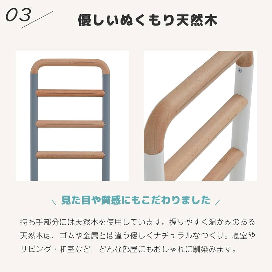 Amazon.co.jp: 楽々健 床置き式手すり 4段 【簡単組み立て】寝室